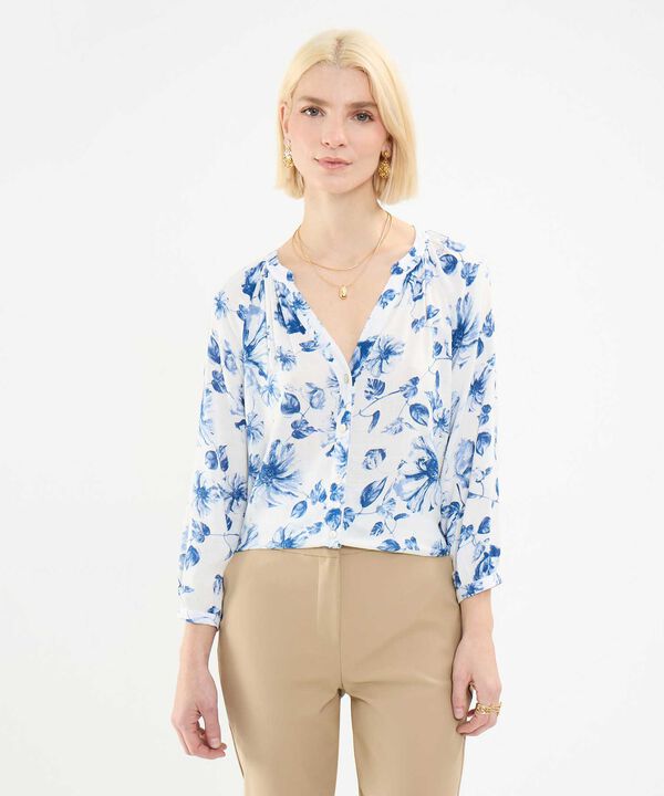 Blusa Estampada Cuello Mao image number null