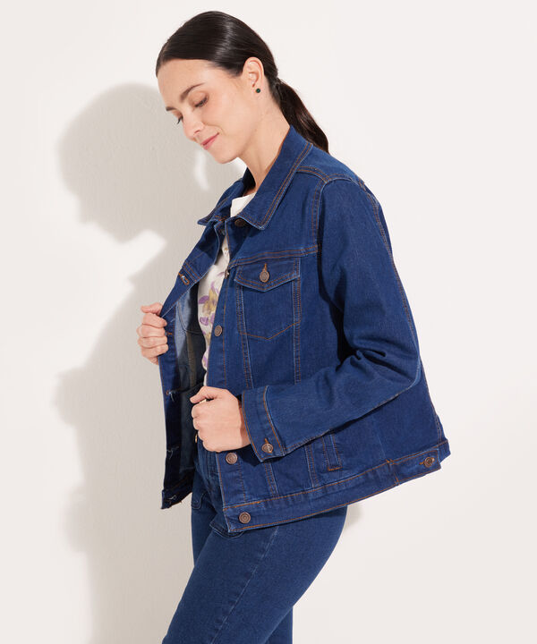 Chaqueta Trucker Tono Azul Medio Oscuro image number null