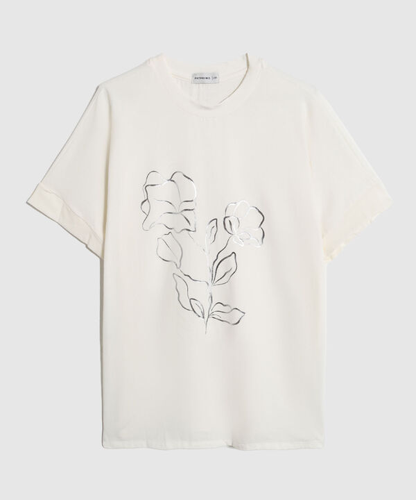 Camiseta con Manga Doblada y Estampado Para Mujer Curvy image number null