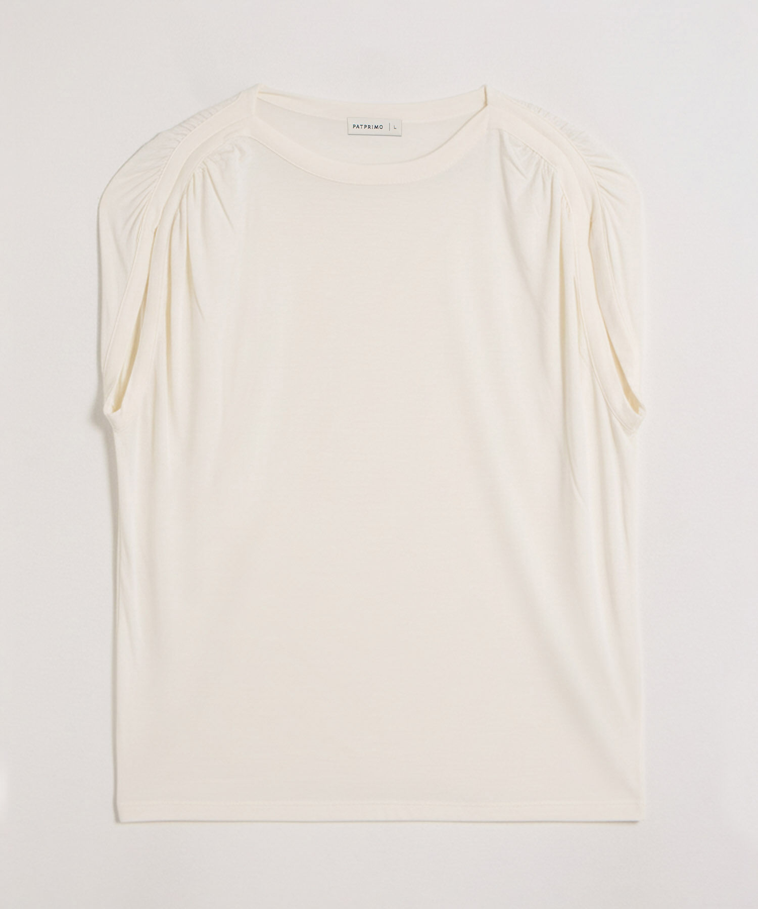 Camiseta Mujer Hombros Fruncidos Sin Mangas