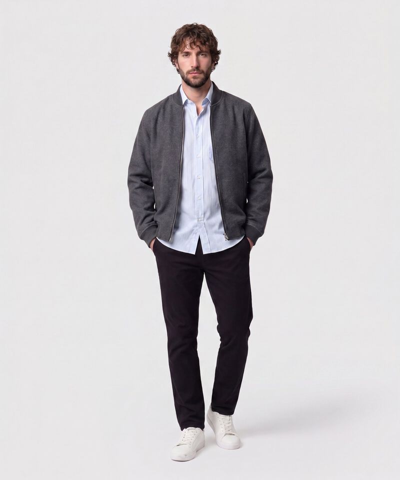 Camisa A Rayas Manga Larga Para Hombre