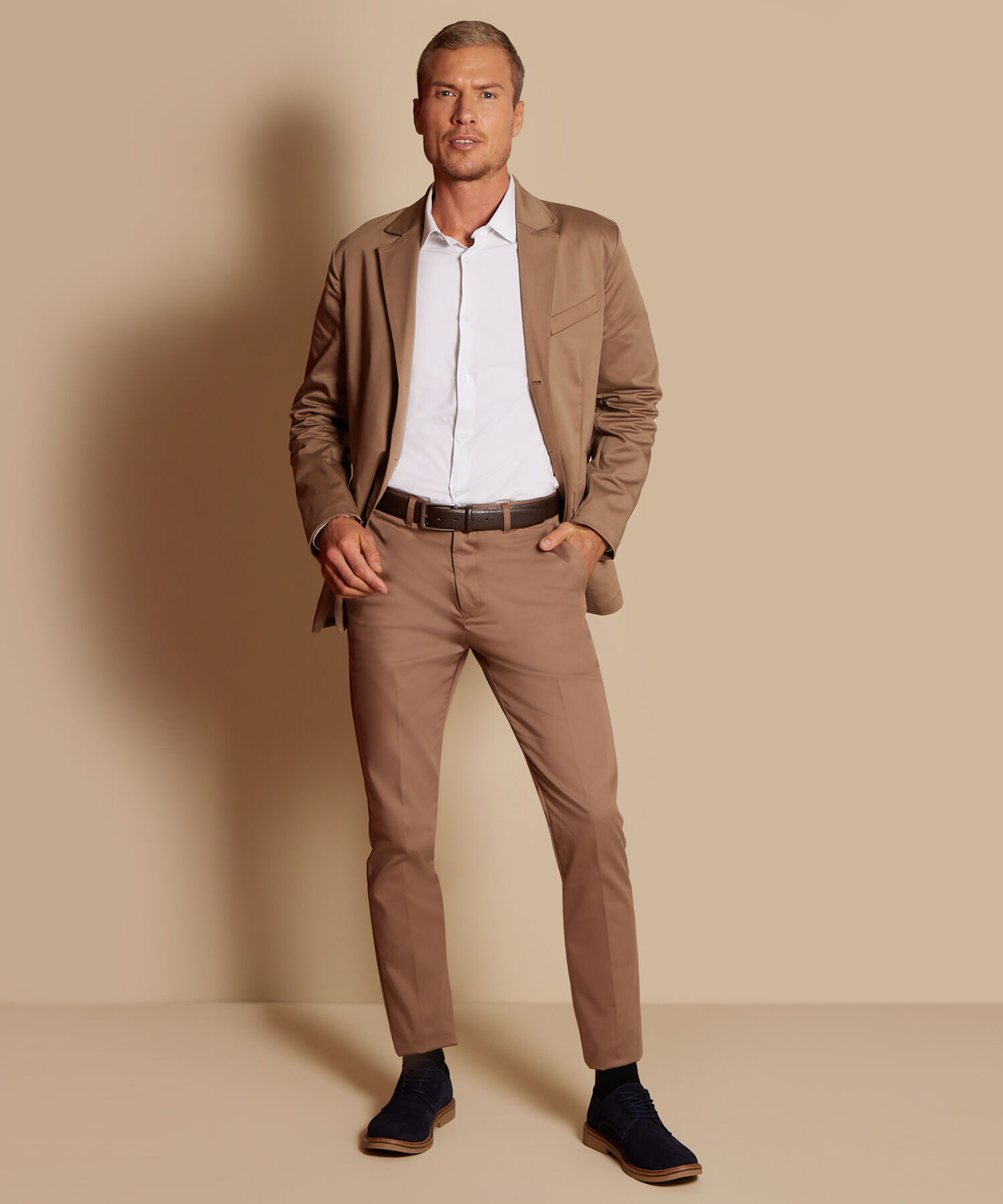 Blazer Liviano En Tela Plana