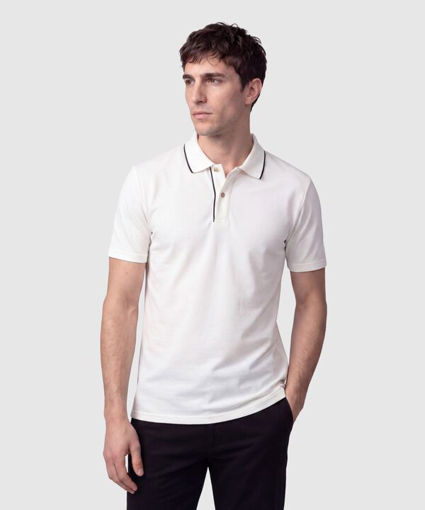 Polo Manga Corta Con Detalles En Contrastes Hombre