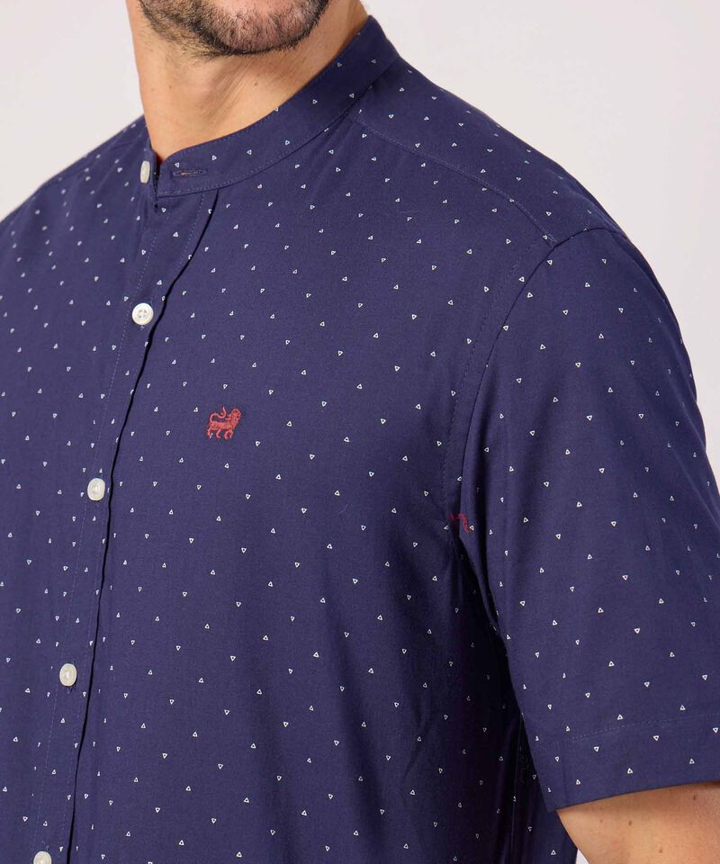 Camisa Cuello Mao Con Microdiseño 