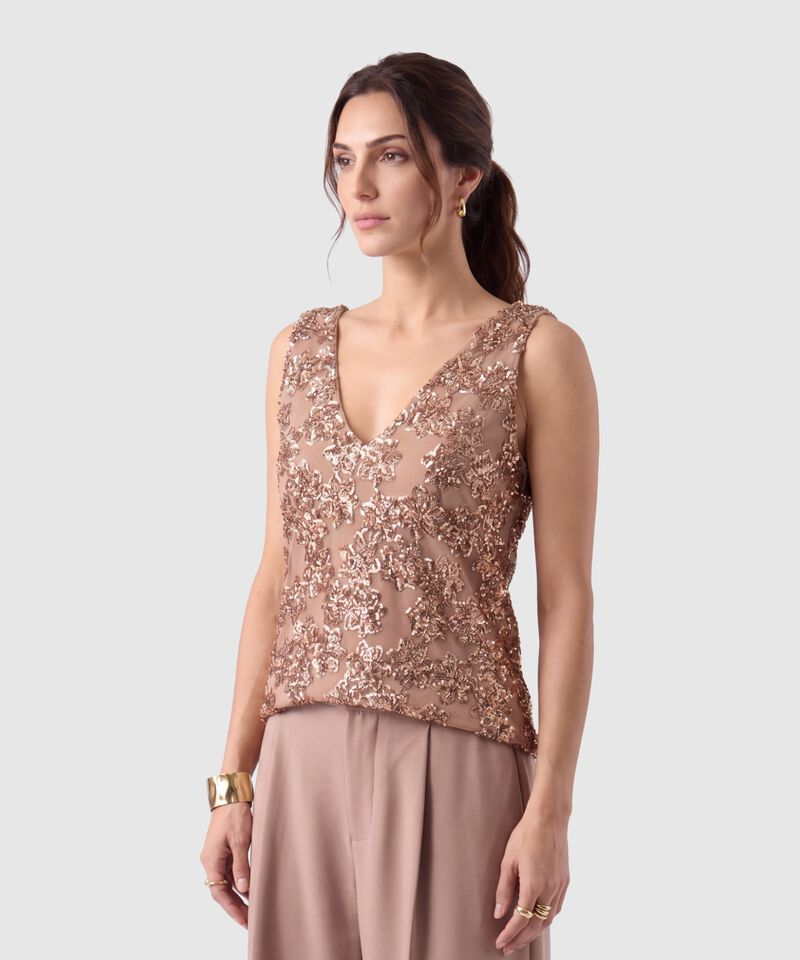 Camiseta Sisa Con Lentejuelas Para Mujer