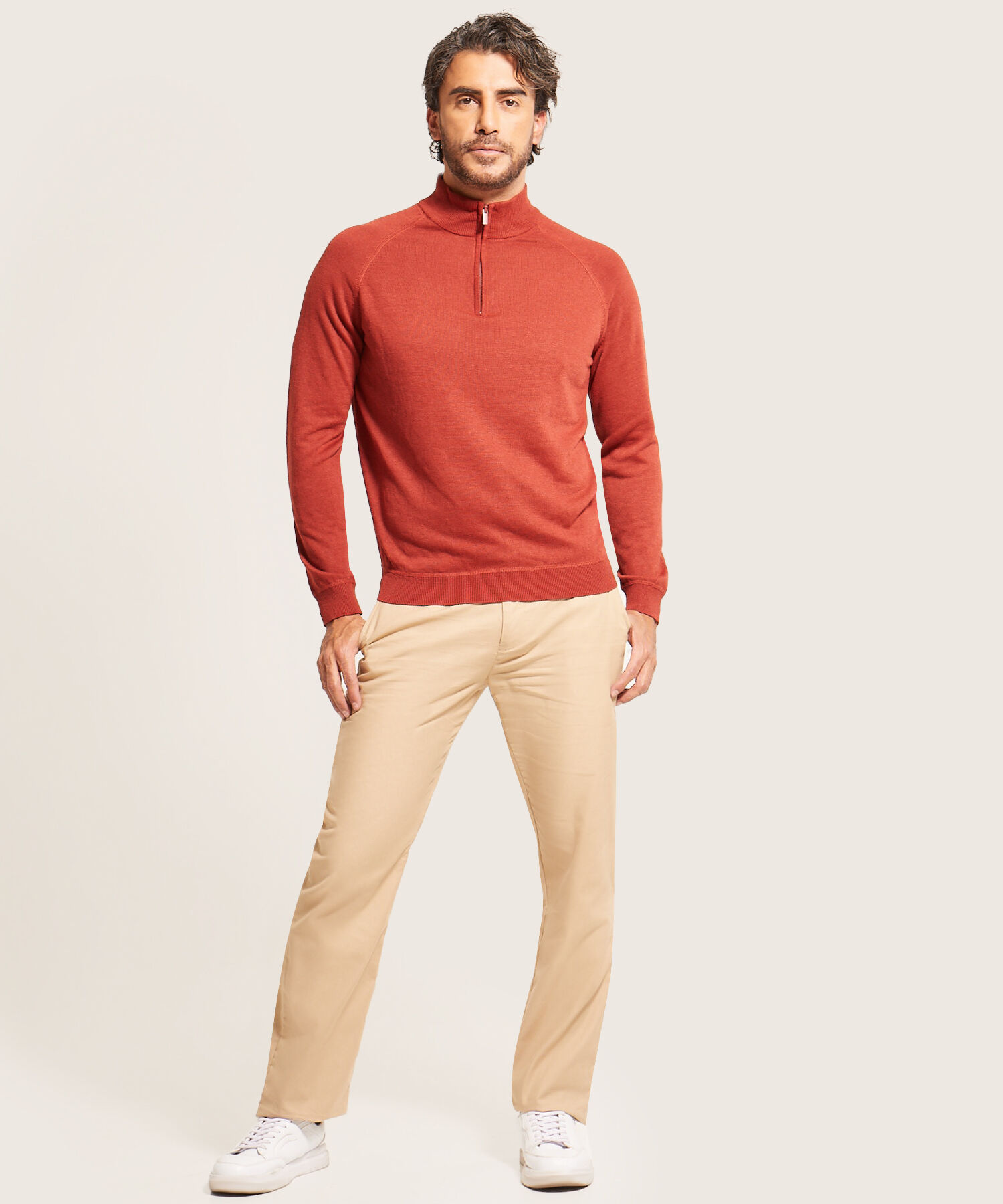 Saco Cuello Alto Con Cremallera