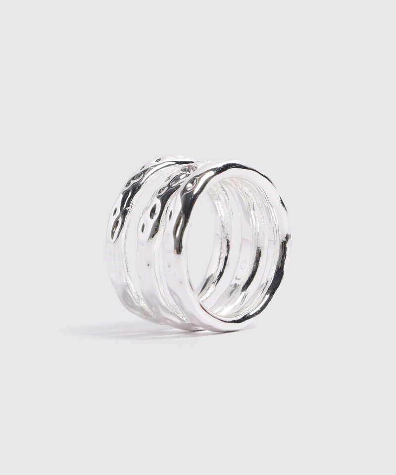 Anillo Múltiple con Diseño Martillado Para Mujer