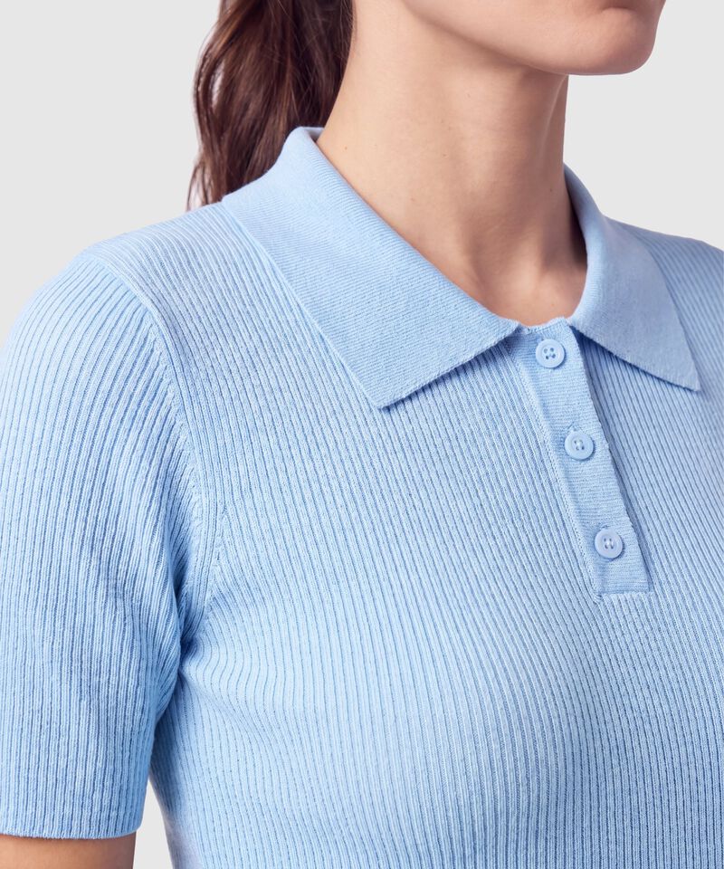 Polo Acanalada Para Mujer