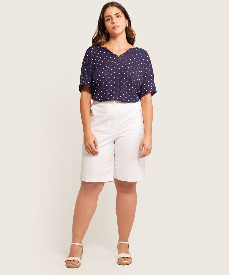 Bermuda Unicolor De Tiro Alto Mujer Curvy