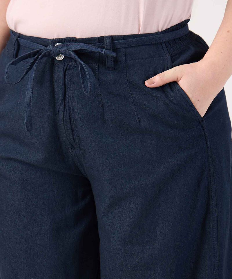 Jean Wide Leg Cord&oacute;n Ajustable Para Mujer Curvy
