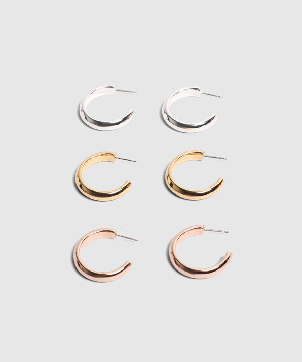 Set De Argollas Gruesas X3 Mujer