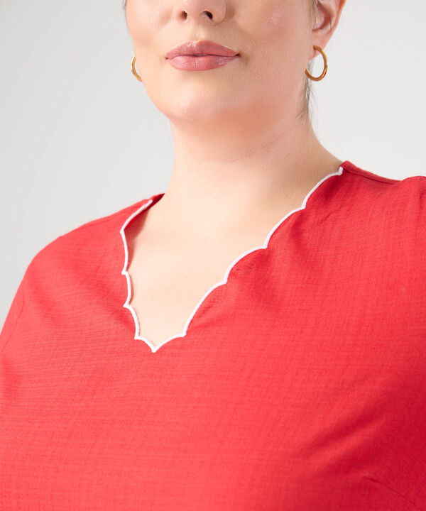 Blusa Con Detalles Ondulados Para Mujer Curvy