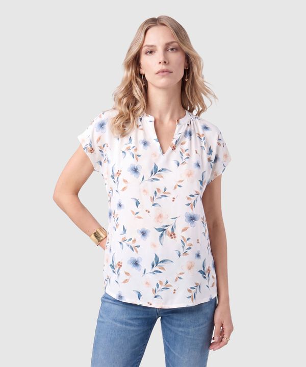 Blusa Fluida Manga Corta Mujer