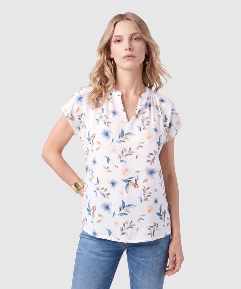 Blusa Fluida Manga Corta Mujer