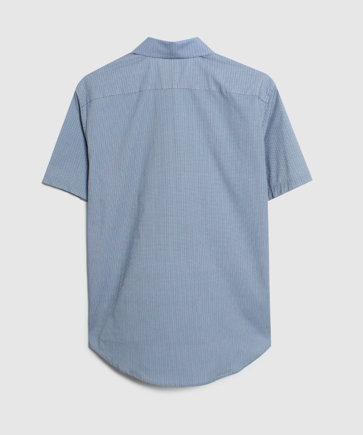 Camisa Estampada Manga Corta, Cuello Formal