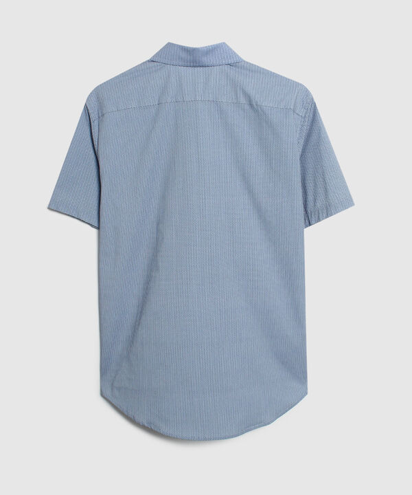 Camisa Estampada Manga Corta, Cuello Formal image number null