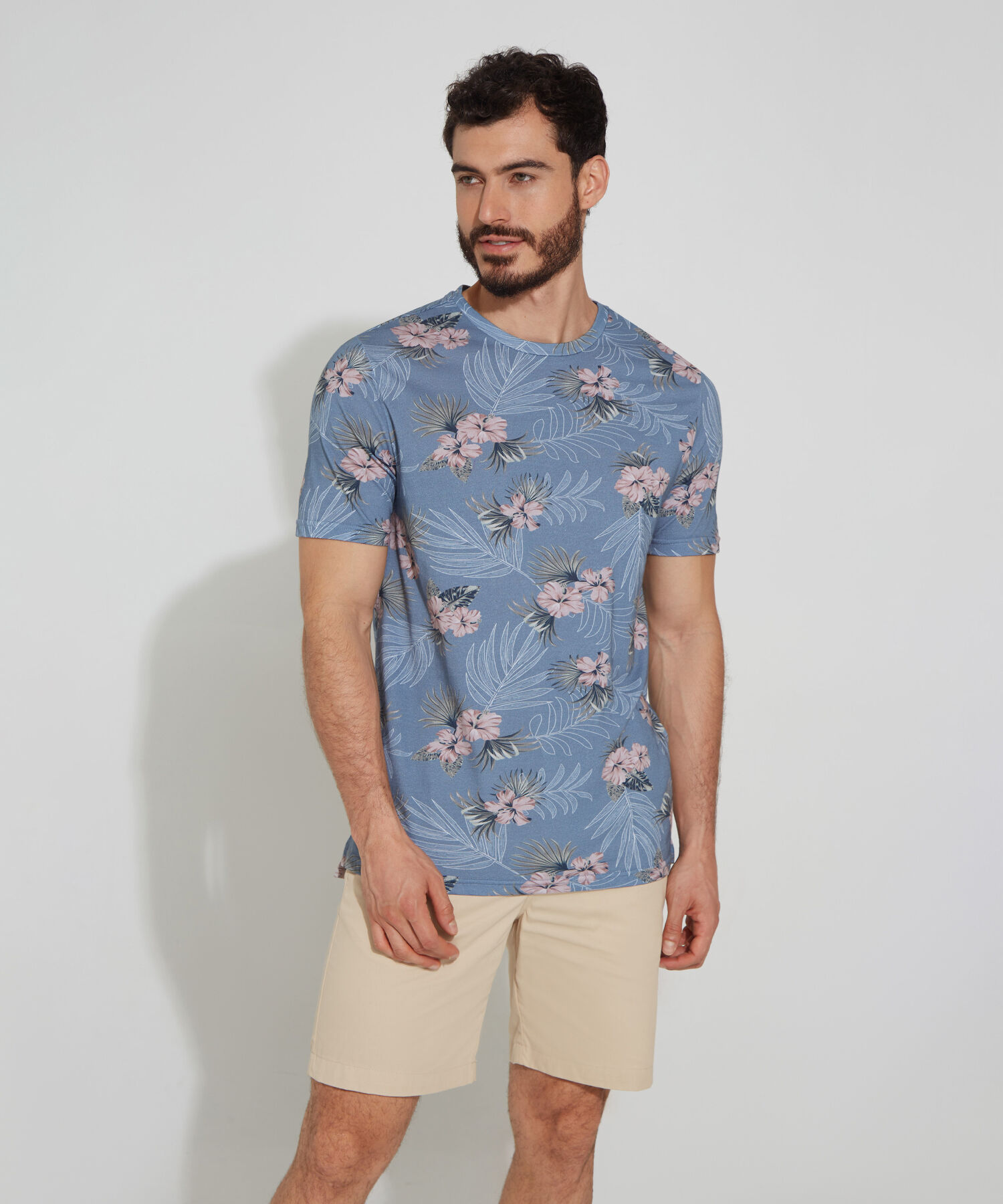 Camiseta Estampada De Manga Corta Para Hombre