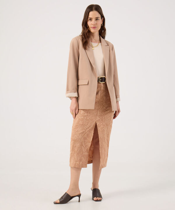 Blazer Unicolor Con Forro A Rayas image number null
