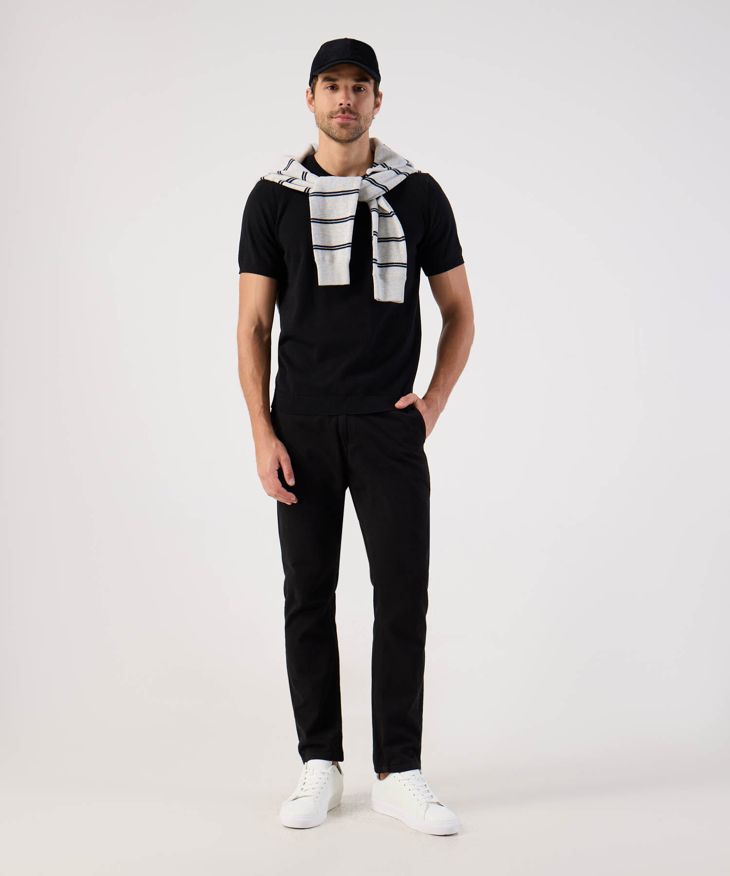 Camiseta En Tejido De Punto Unicolor Para Hombre