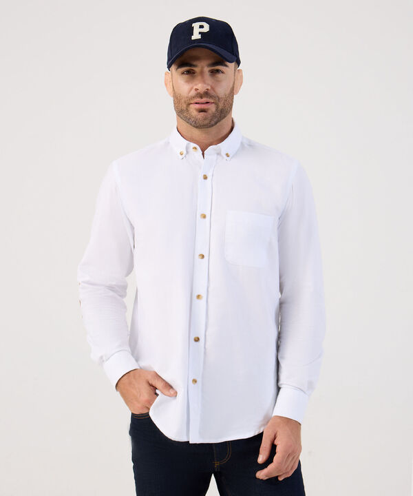 Camisa Oxford Regular Fit de Manga Larga para Hombre image number null