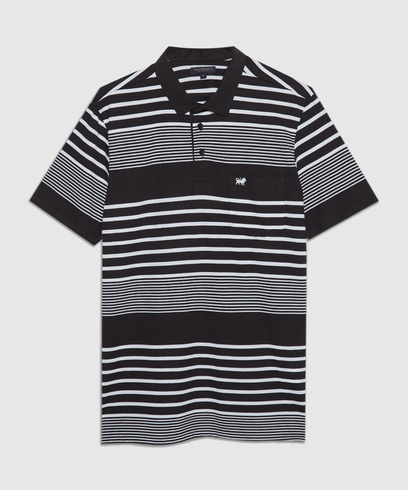 Polo Preteñida Cuello Duro Con Bolsillo, Pechera Y Banda En Contraste Unicolor, Silueta Regular Fit