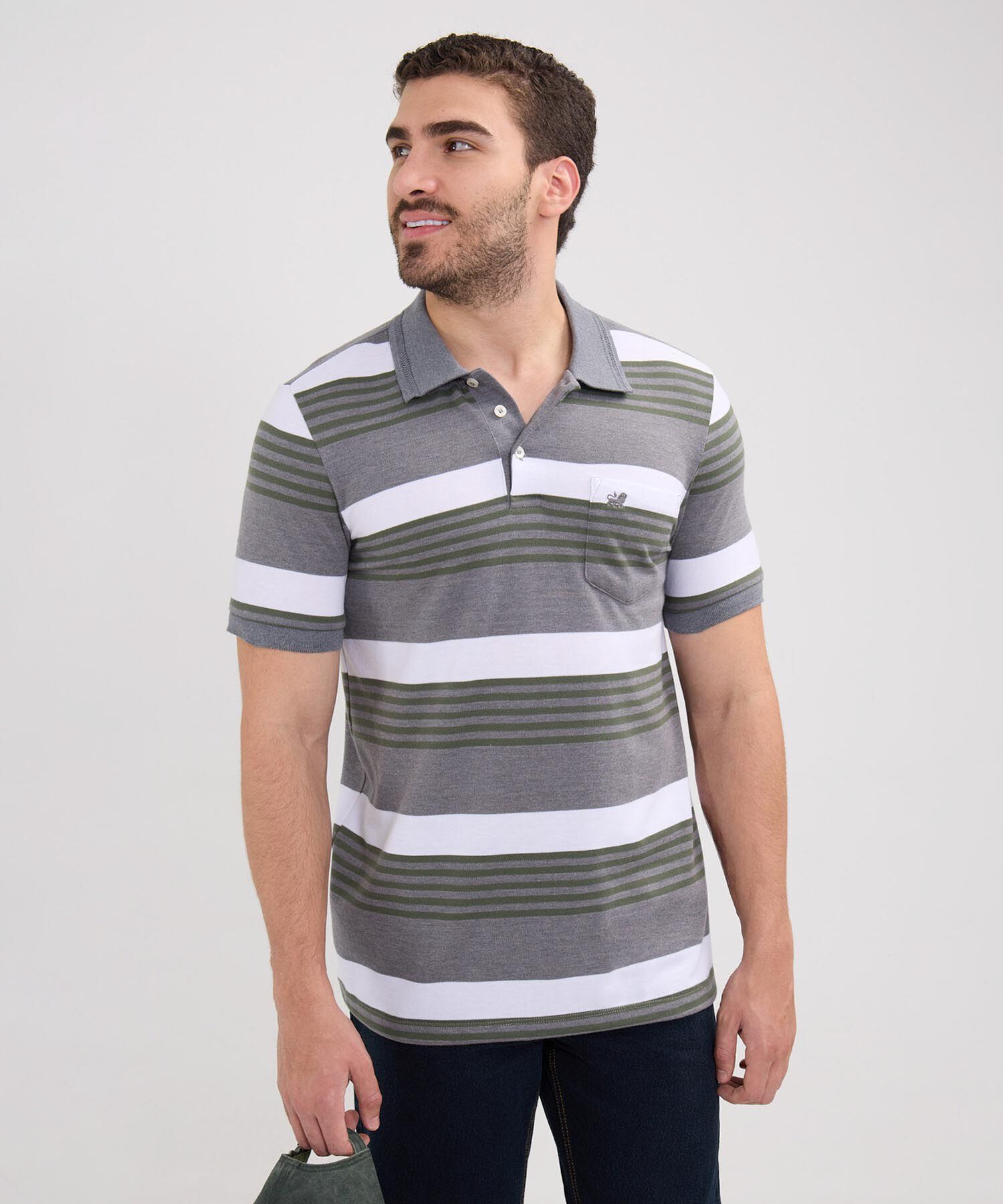 Polo Preteñida Cuello Y Puños Tejidos Con Bolsillo