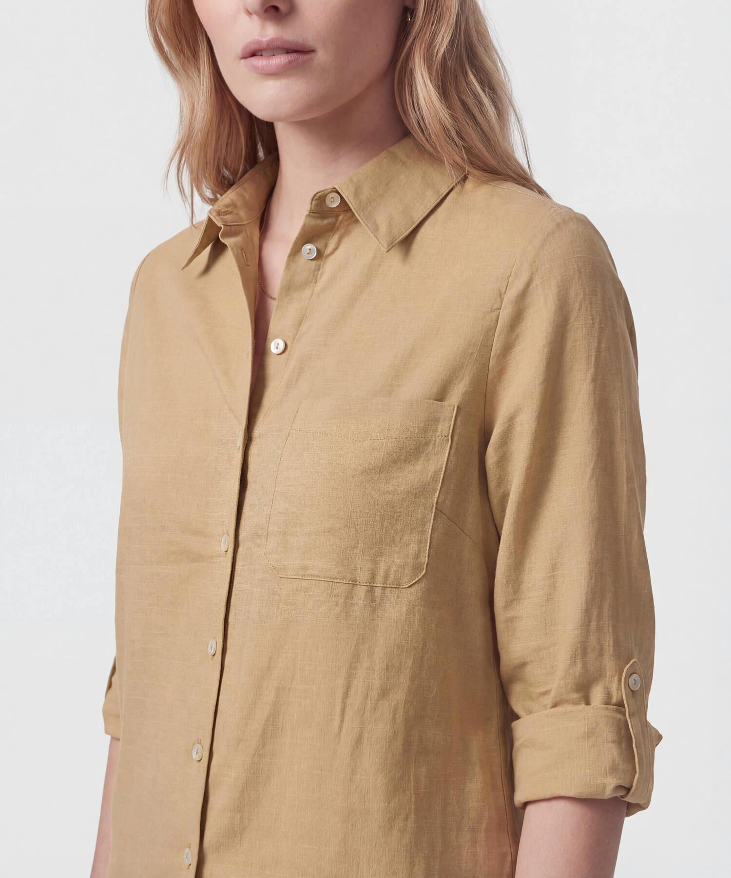 Camisa Unicolor Con Charretera Para Mujer