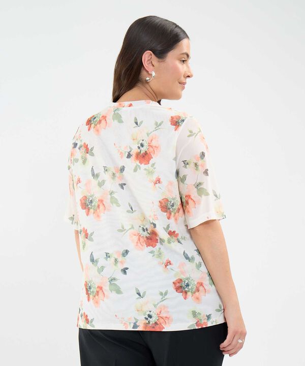 Camiseta Estampada en Mesh