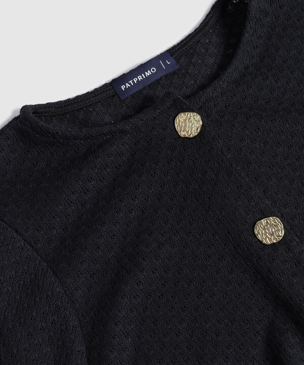 Saco Cárdigan Mujer Cuello Redondo Botones image number null