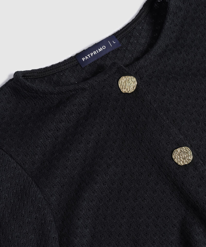 Saco Cárdigan Mujer Cuello Redondo Botones