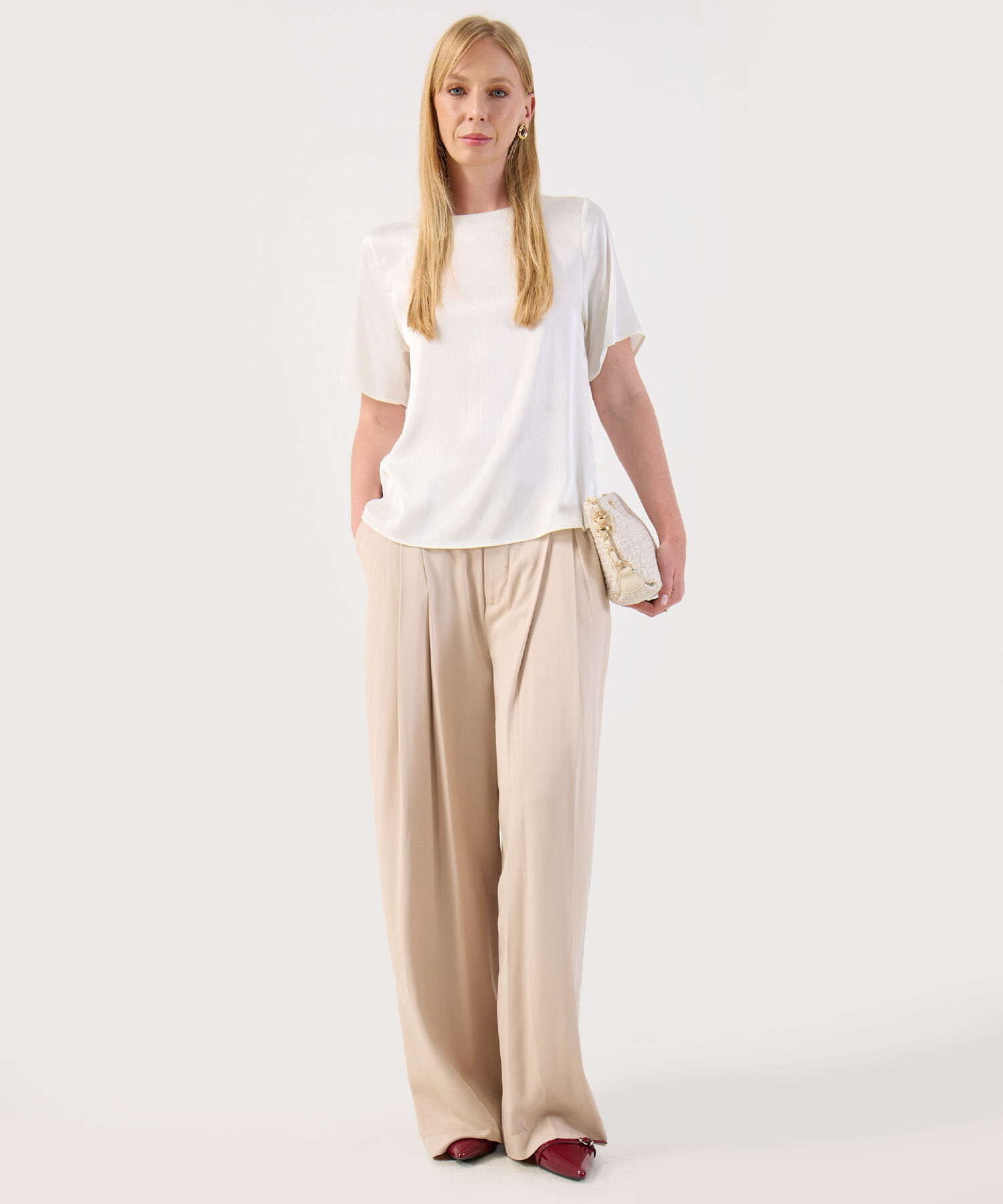 Blusa Básica Para Mujer Cuello Redondo Manga Corta