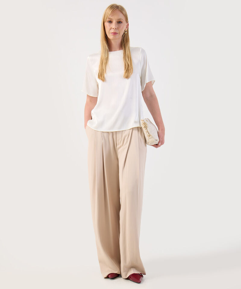 Blusa Básica Para Mujer Cuello Redondo Manga Corta