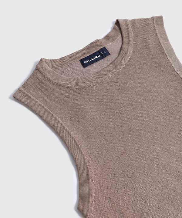 Camiseta de Punto Sin Mangas para Mujer