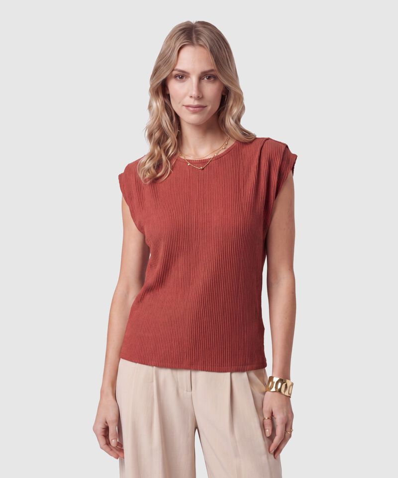 Camiseta Texturizada Manga Corta Para Mujer