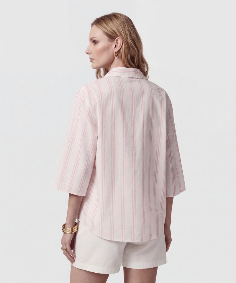 Camisa Manga 3/4 Con Silueta Amplia Para Mujer