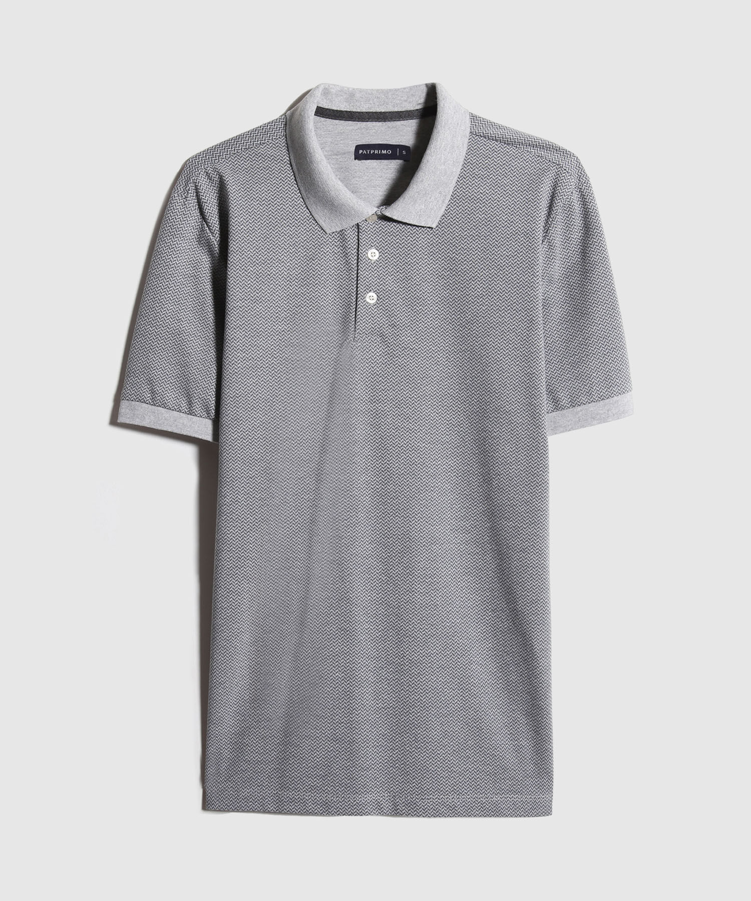 Polo Estampada Cuello Tejido Regular Fit