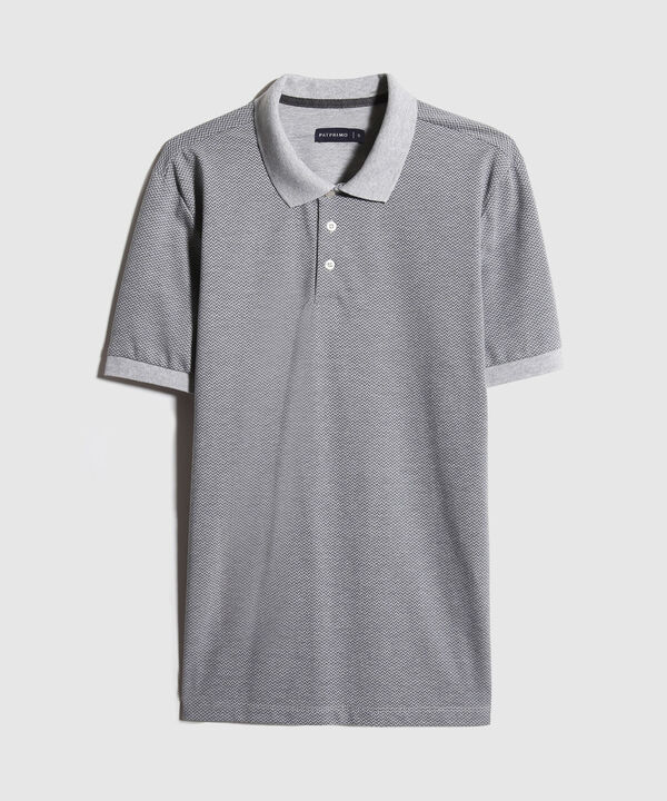 Polo Estampada Cuello Tejido Regular Fit
