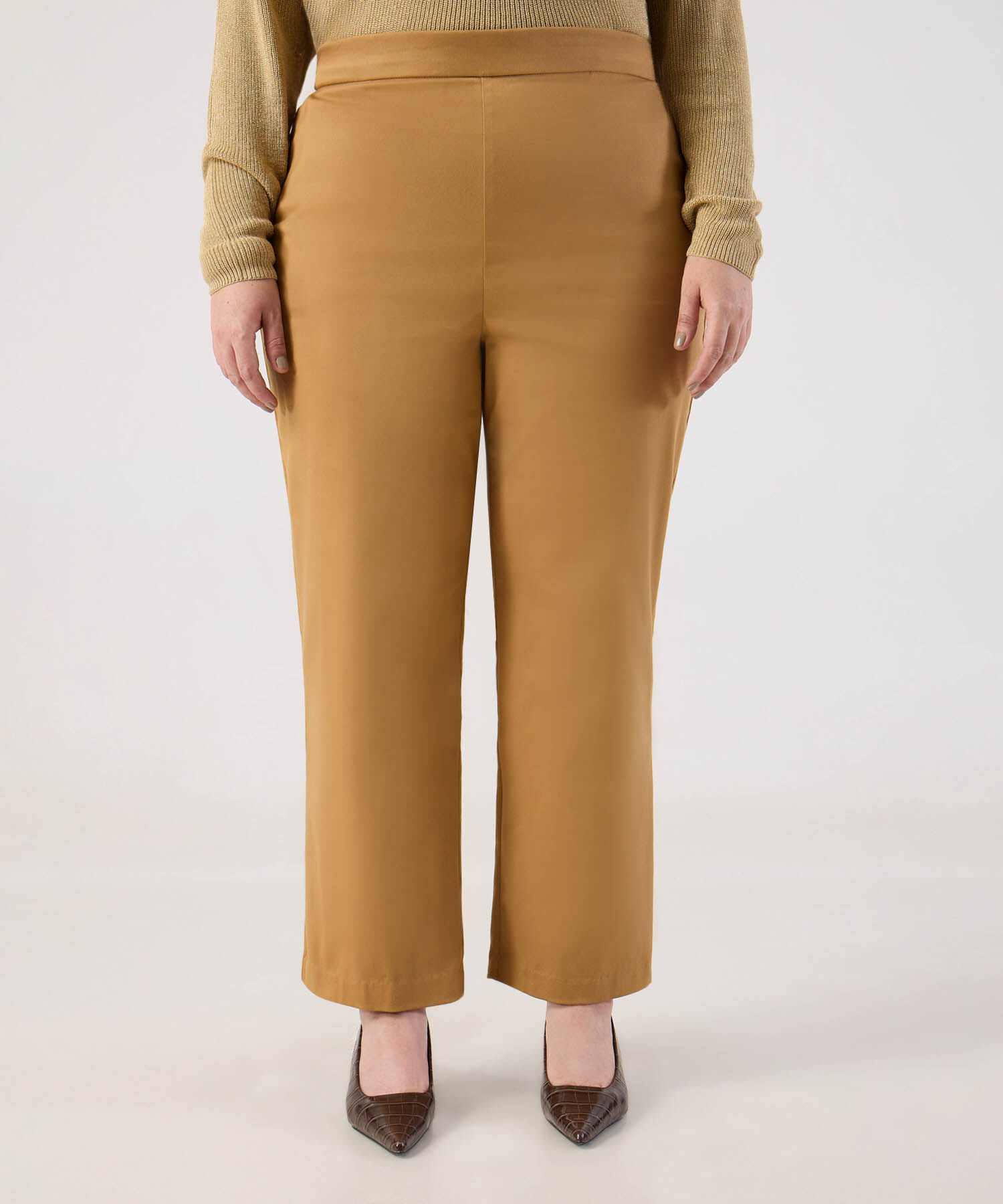 Pantalon unicolor para mujer Curvy