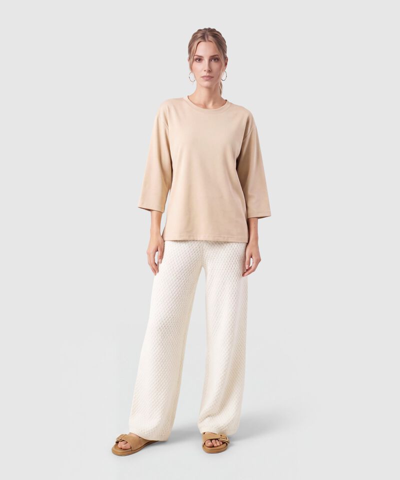 Camiseta Manga 3/4 Unicolor Para Mujer