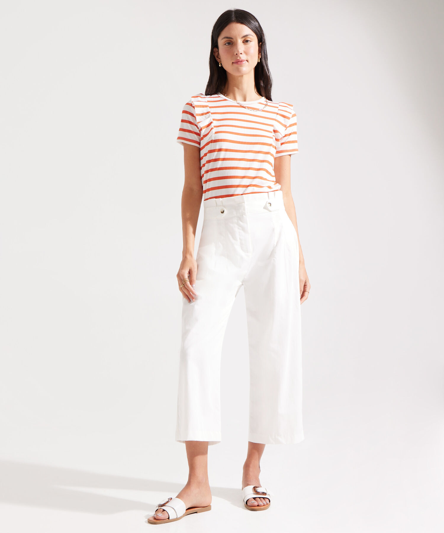 Camiseta a Rayas con Arandelas