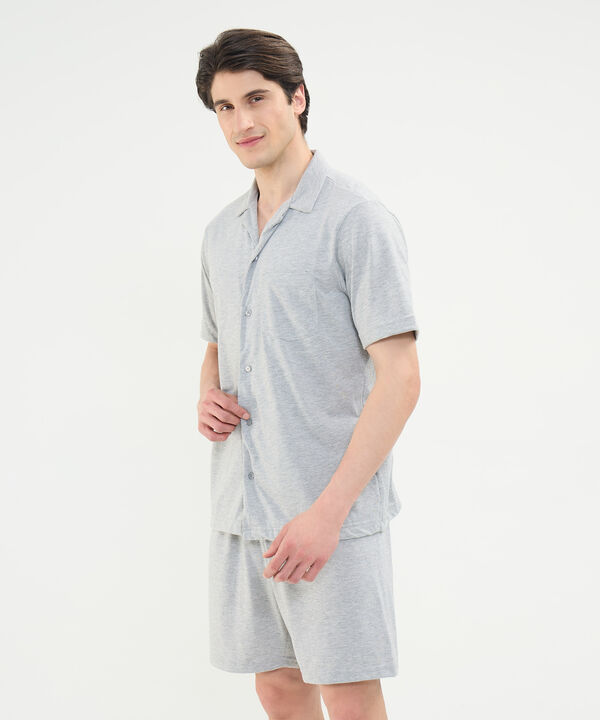 Pijama Manga Corta Con Detalles Y Short Contraste En Pretina image number null