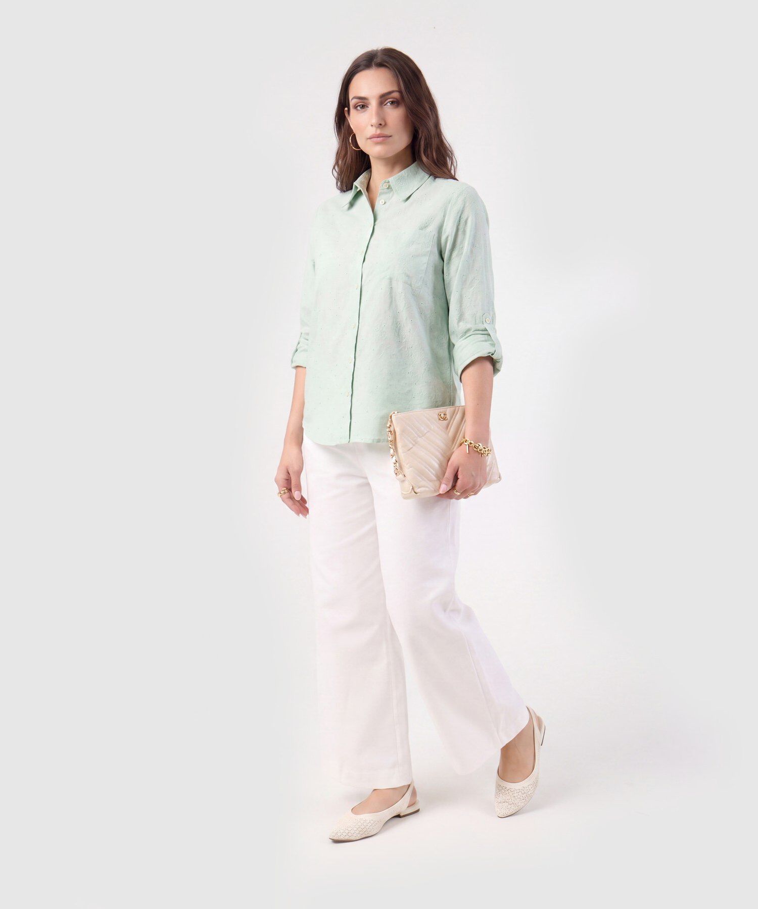 Pantal&oacute;n Bota Ancha Pretina Ancha Mujer