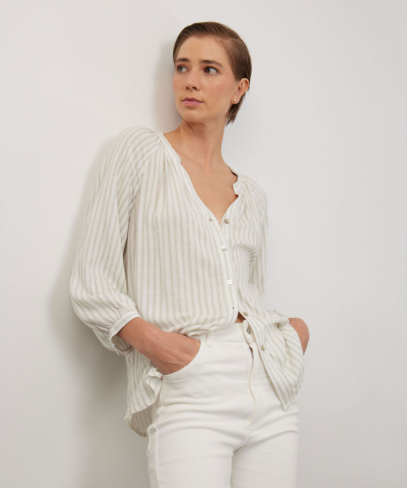 Blusa Manga Tres Cuartos Cuello Neru Estampada