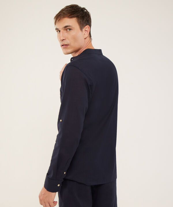 Camisa Manga Larga con Cuello Mao
