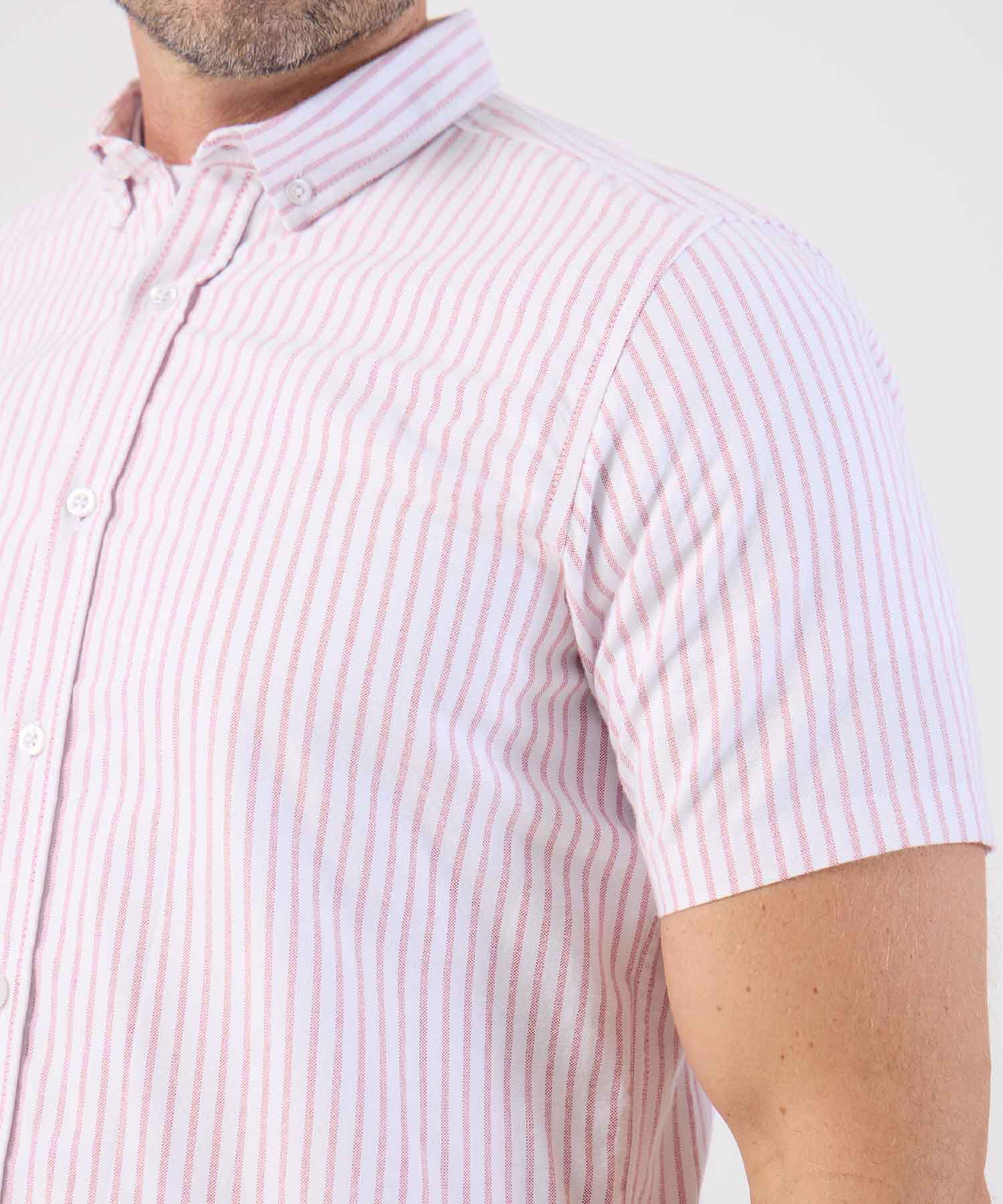 Camisa De Manga Corta De Rayas Para Hombre
