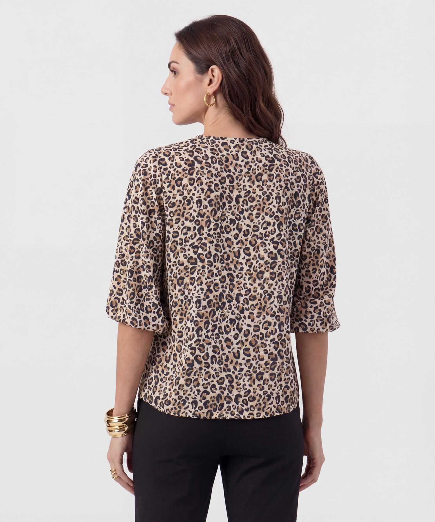 Blusa Con Boleros Frontales Y Manga &frac34;