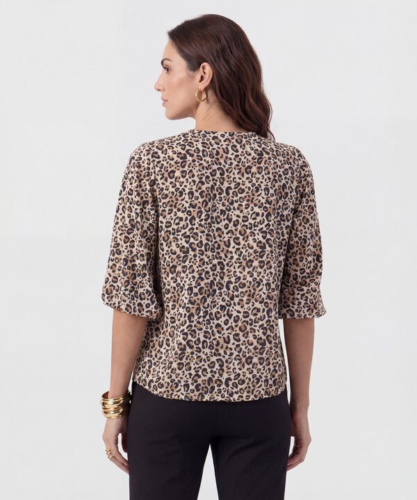 Blusa Con Boleros Frontales Y Manga &frac34;