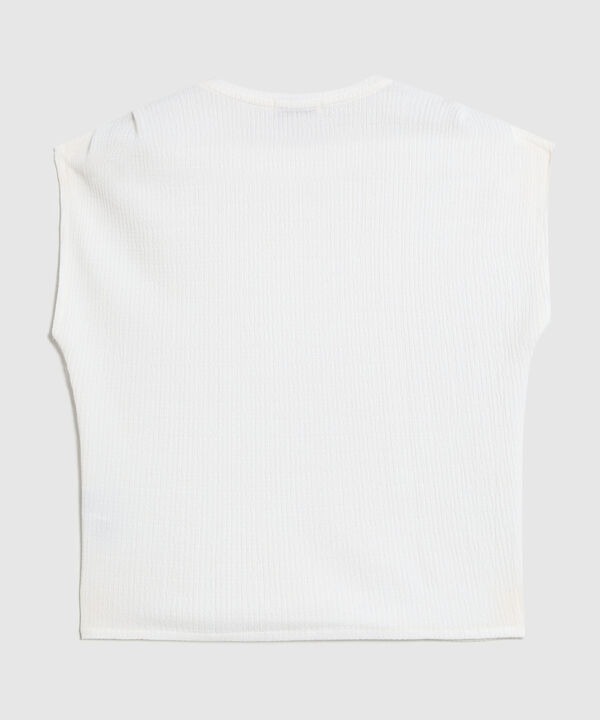 Camiseta Texturizada Con Hombro Ca&iacute;do Para Mujer