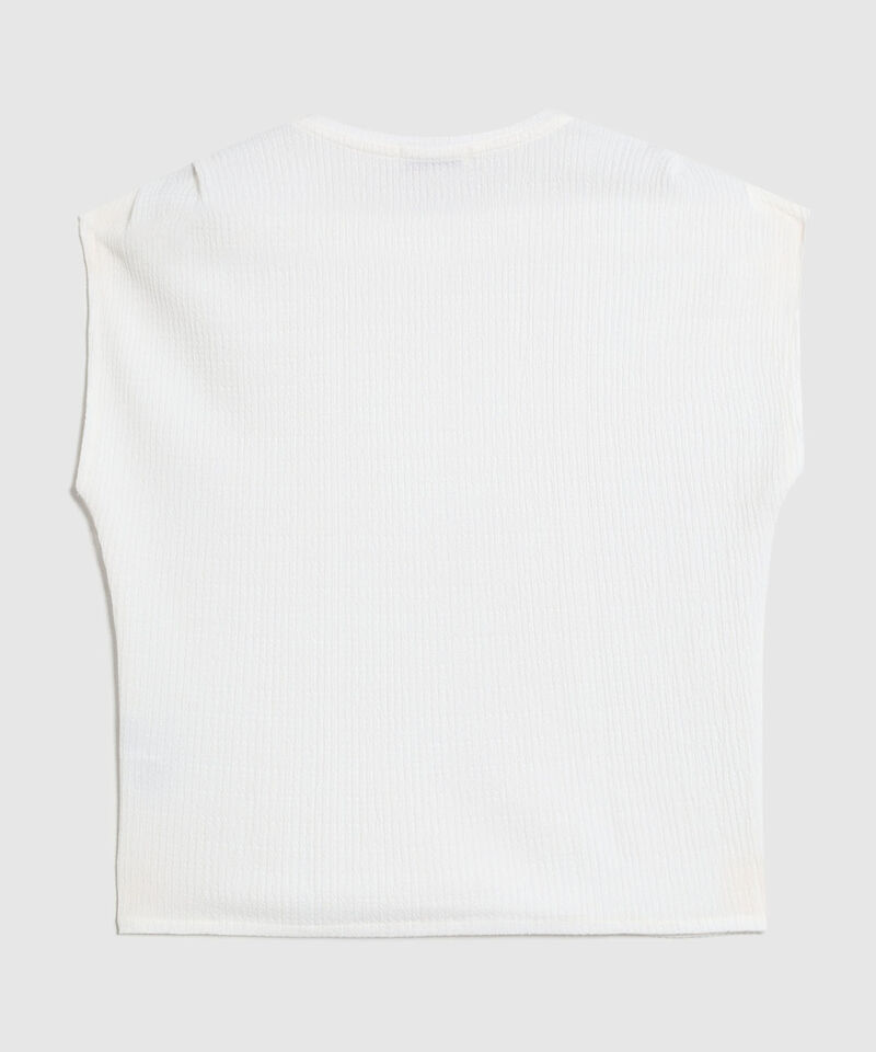 Camiseta Texturizada Con Hombro Ca&iacute;do Para Mujer