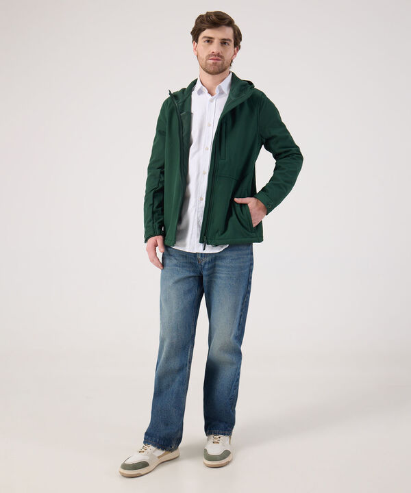 Chaqueta unicolor con bolsillo en frente  image number null